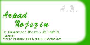 arpad mojszin business card